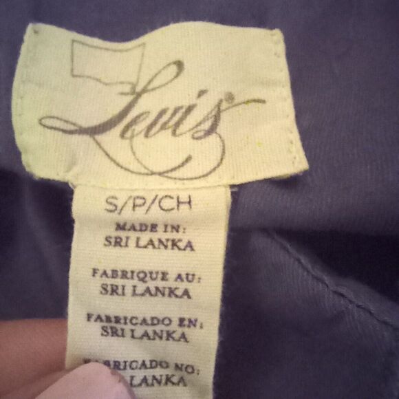 Levi's Women Blue Sleeveless Button Front Blouse-Small-Collared-Pockets-Cotton - Picture 6 of 8